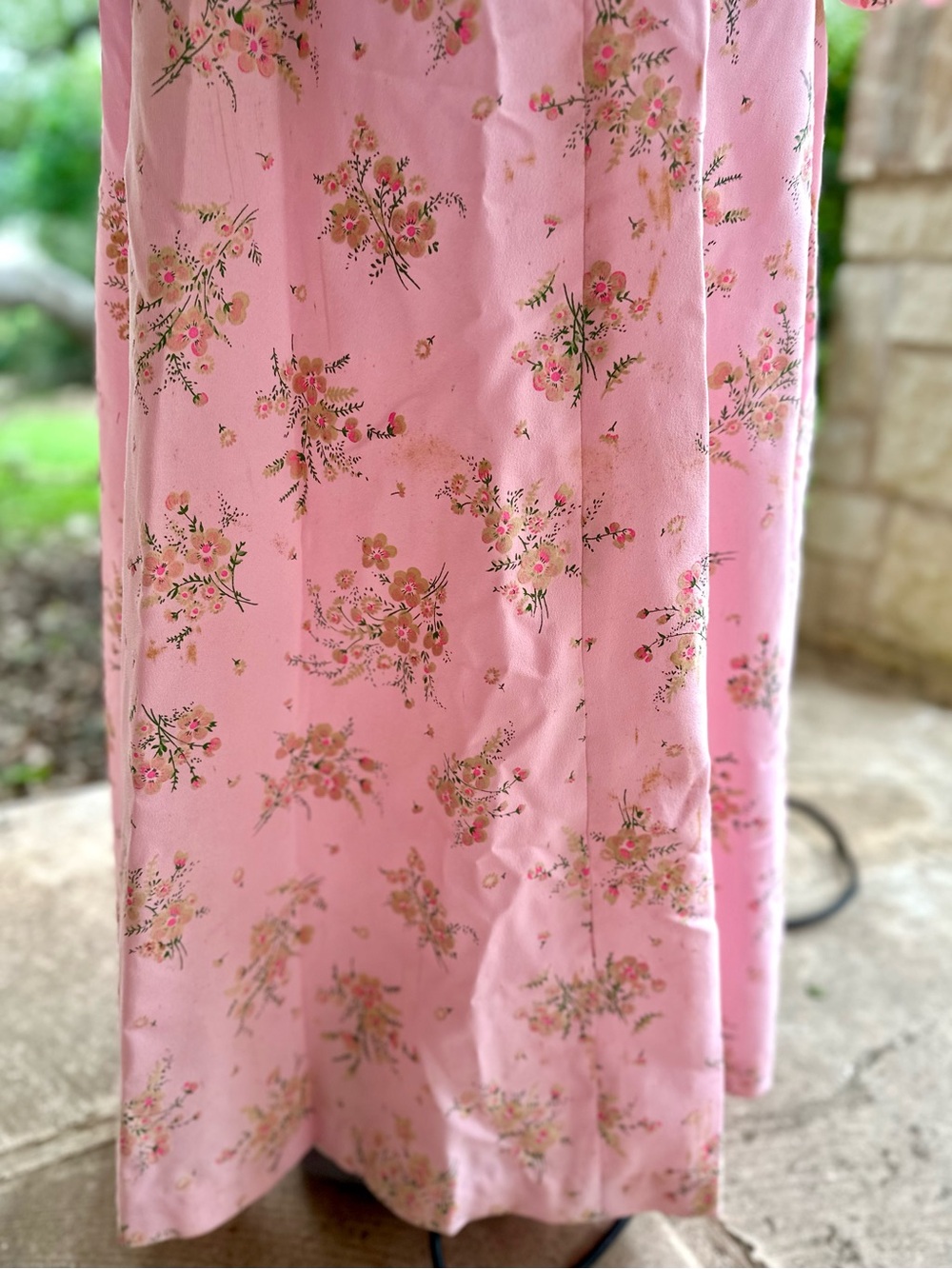 STUNNING Handmade Cottagecore Vintage Pink Floral Long Sleeve Maxi Dress - Picture 7 of 16